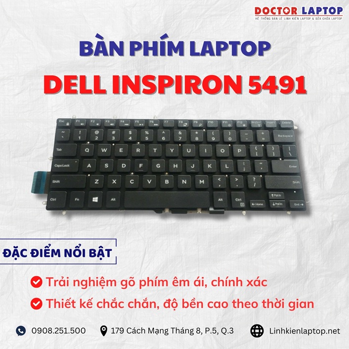 Cung cap thay ban phim laptop Dell Inspiron 5491 chinh hang gia tot nhat