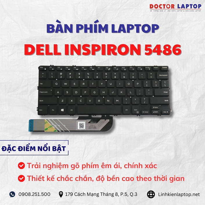 Cung cap thay ban phim laptop Dell Inspiron 5486 chinh hang gia tot nhat