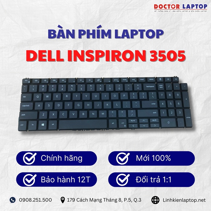 Gioi thieu ve ban phim laptop Dell Inspiron 3505
