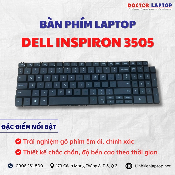 Cung cap thay ban phim laptop Dell Inspiron 3505 chinh hang gia tot nhat