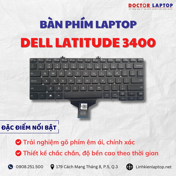 Cung cap thay ban phim laptop Dell Latitude 3400 chinh hang gia tot nhat