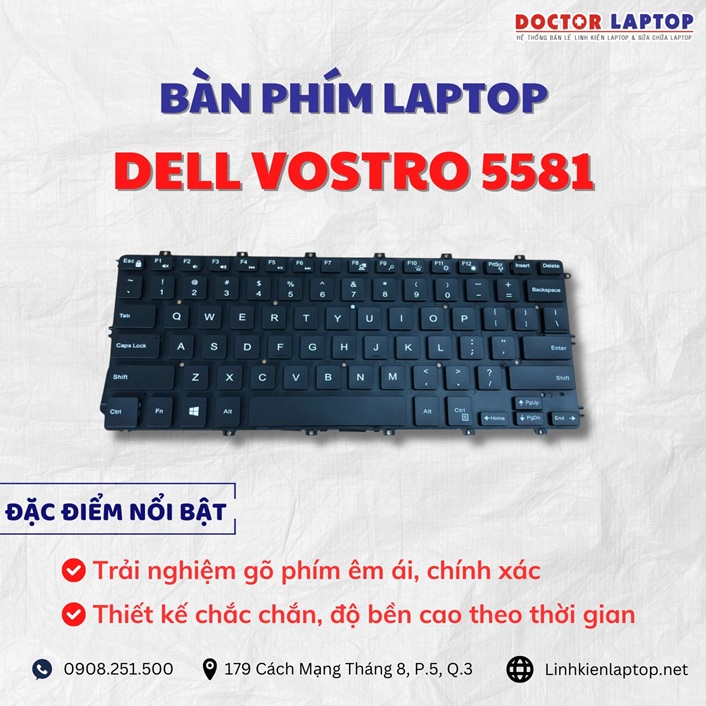 Cung cap thay ban phim laptop Dell Vostro 5581 chinh hang gia tot nhat
