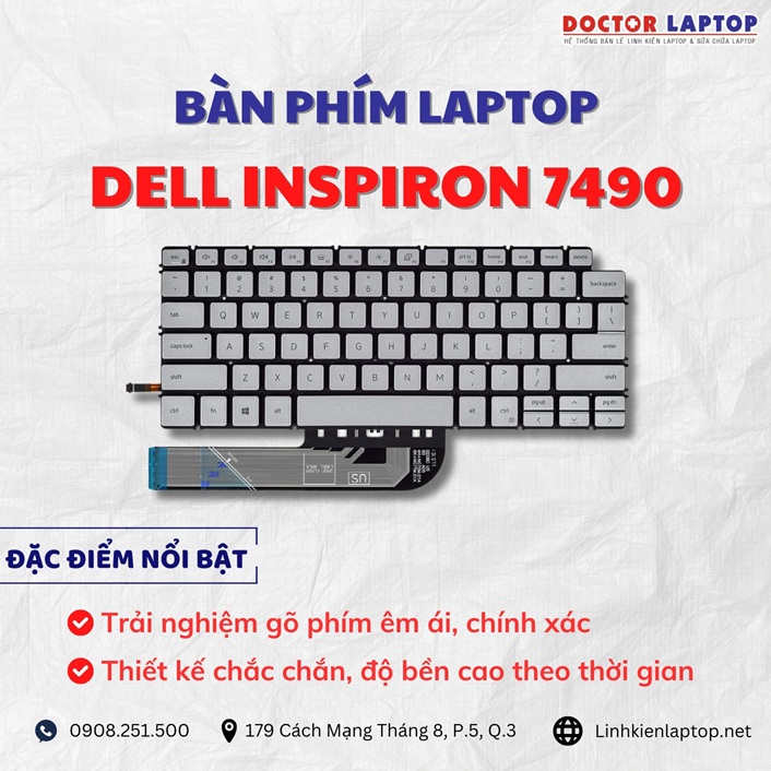 Cung cap thay ban phim laptop Dell Inspiron 7490 chinh hang gia tot nhat