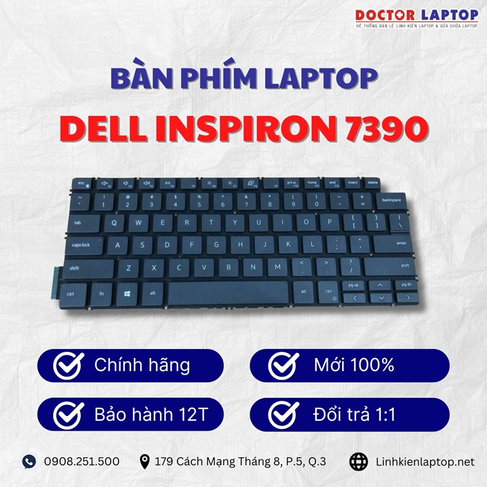 Gioi thieu ve ban phim laptop Dell Inspiron 7390