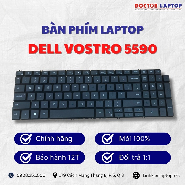 Gioi thieu ve ban phim laptop Dell Vostro 5590