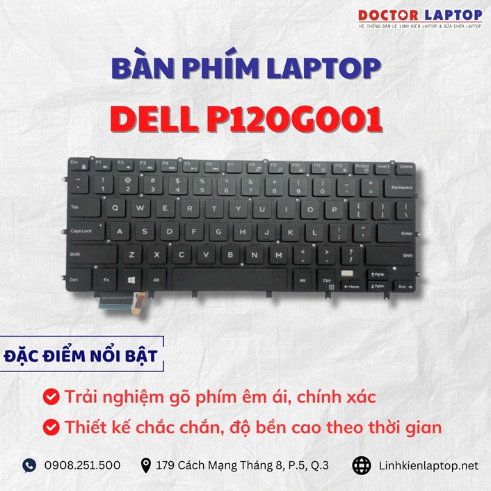Cung cap thay ban phim laptop Dell P120G001 chinh hang gia tot nhat