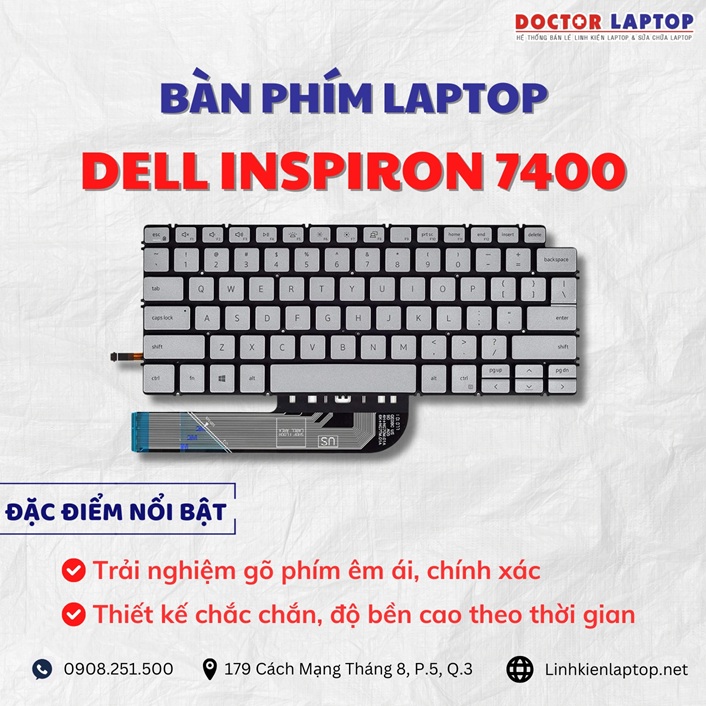 Cung cap thay ban phim laptop Dell Inspiron 7400 chinh hang gia tot nhat