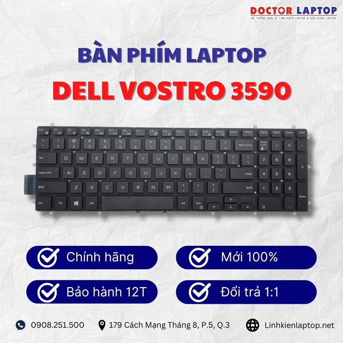 Gioi thieu ve ban phim laptop Dell Vostro 3590
