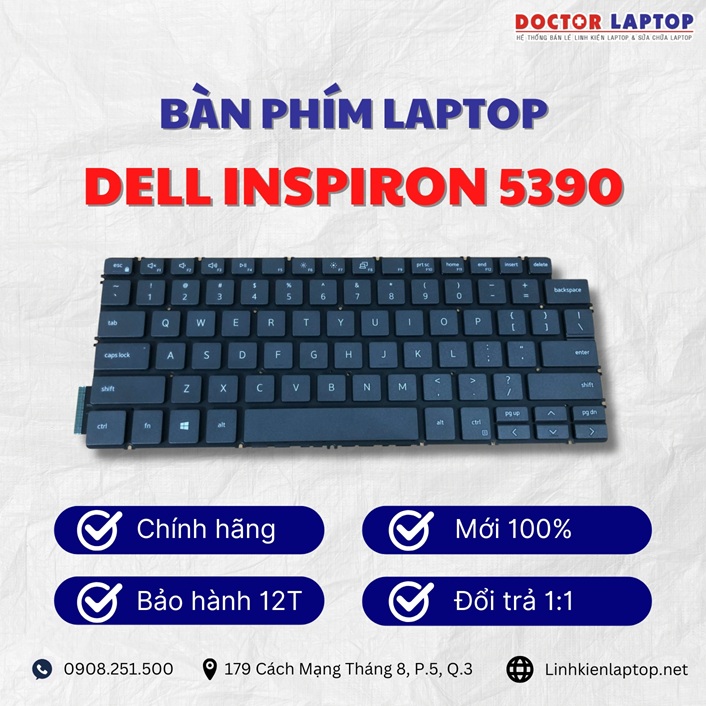 Gioi thieu ve ban phim laptop Dell Inspiron 5390