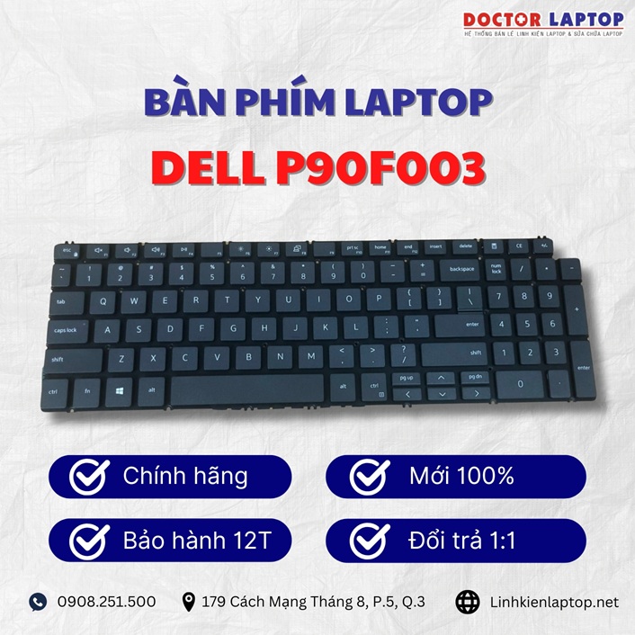 Gioi thieu ve ban phim laptop Dell P90F003