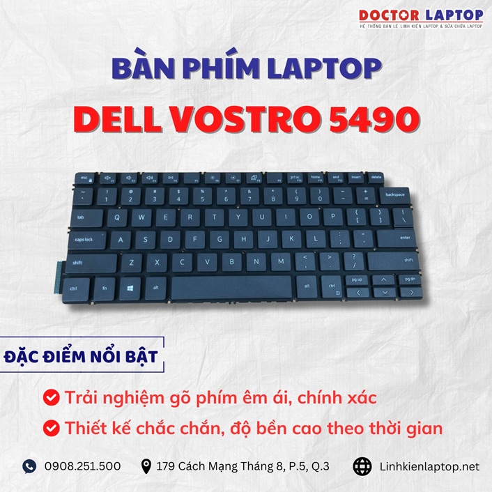 Cung cap thay ban phim laptop Dell Vostro 5490 chinh hang gia tot nhat