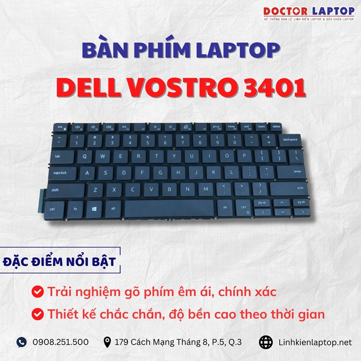 Cung cap thay ban phim laptop Dell Vostro 3401 chinh hang gia tot nhat