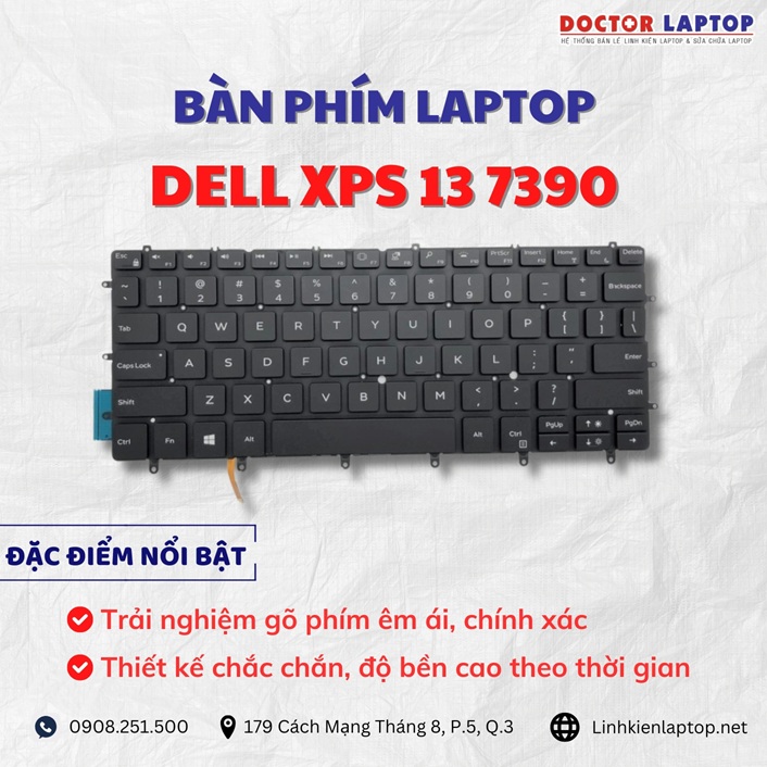 Cung cap thay ban phim laptop Dell XPS 13 7390 chinh hang gia tot nhat