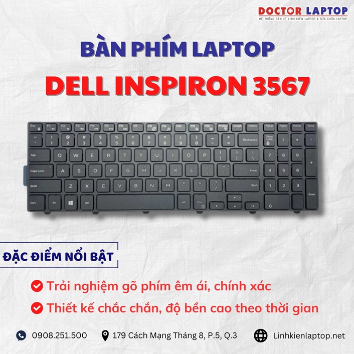 Cung cap thay ban phim laptop Dell Inspiron 3567 chinh hang gia tot nhat