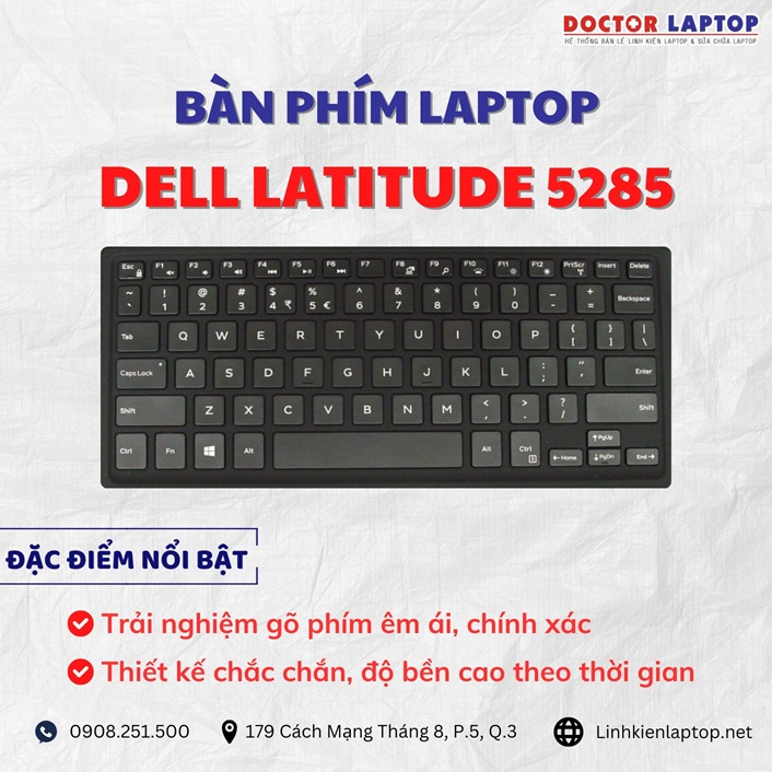 Cung cap thay ban phim laptop Dell Latitude 5285 chinh hang gia tot nhat