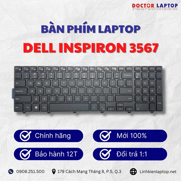 Gioi thieu ve ban phim laptop Dell Inspiron 3567