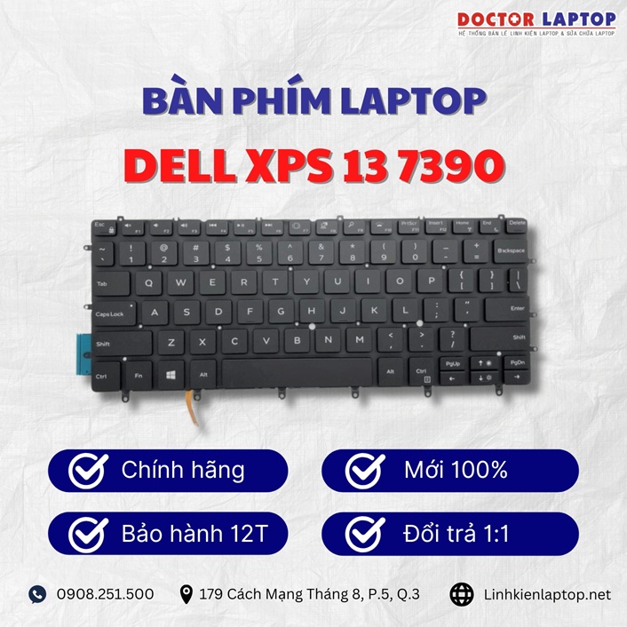 Gioi thieu ve ban phim laptop Dell XPS 13 7390