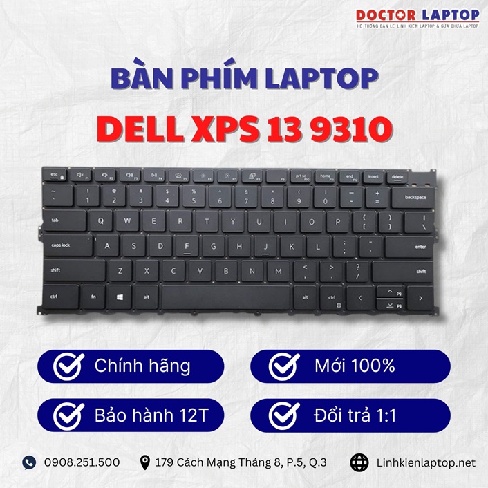 Gioi thieu ve ban phim laptop Dell XPS 13 9310