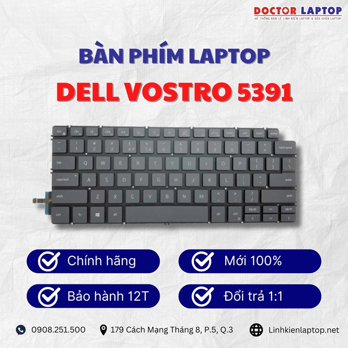 Gioi thieu ve ban phim laptop Dell Vostro 5391