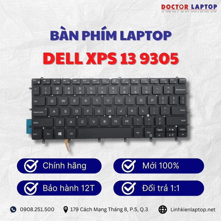 Gioi thieu ve ban phim laptop Dell XPS 13 9305