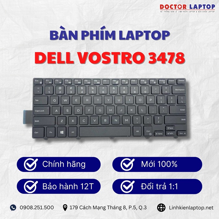 Gioi thieu ve ban phim laptop Dell Vostro 3478