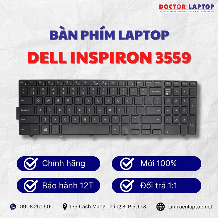 Gioi thieu ve ban phim laptop Dell Inspiron 3559