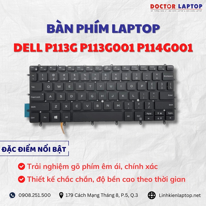 Cung cap thay ban phim laptop Dell P113G P113G001 P114G001 chinh hang gia tot nhat