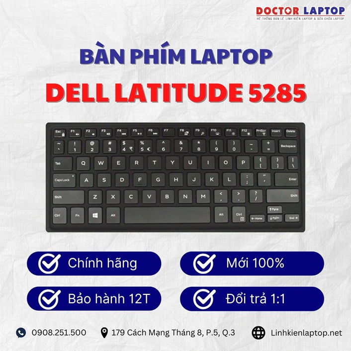 Gioi thieu ve ban phim laptop Dell Latitude 5285