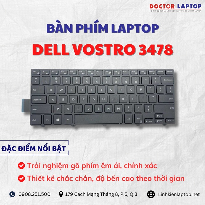 Cung cap thay ban phim laptop Dell Vostro 3478 chinh hang gia tot nhat