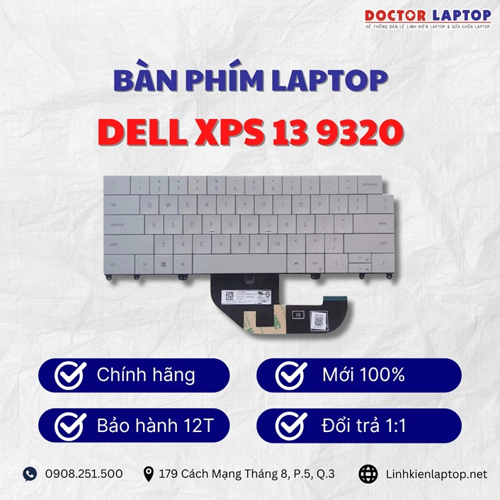 Gioi thieu ve ban phim laptop Dell XPS 13 9320