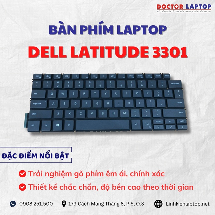 Cung cap thay ban phim laptop Dell Latitude 3301 chinh hang gia tot nhat