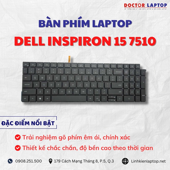 Cung cap thay ban phim laptop Dell Inspiron 15 7510 chinh hang gia tot nhat