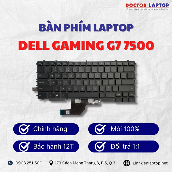 Gioi thieu ve ban phim laptop Dell Gaming G7 7500