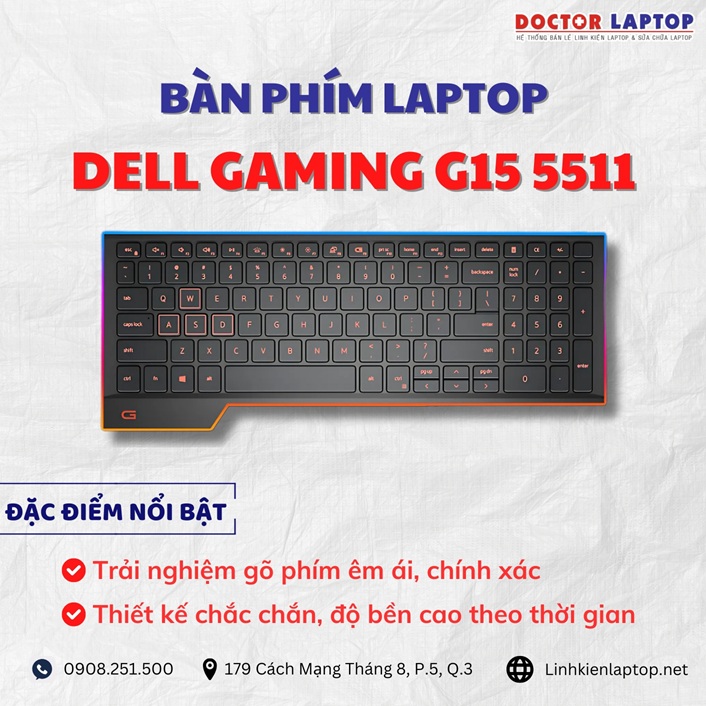 Cung cap thay ban phim laptop Dell Gaming G15 5511 chinh hang gia tot nhat