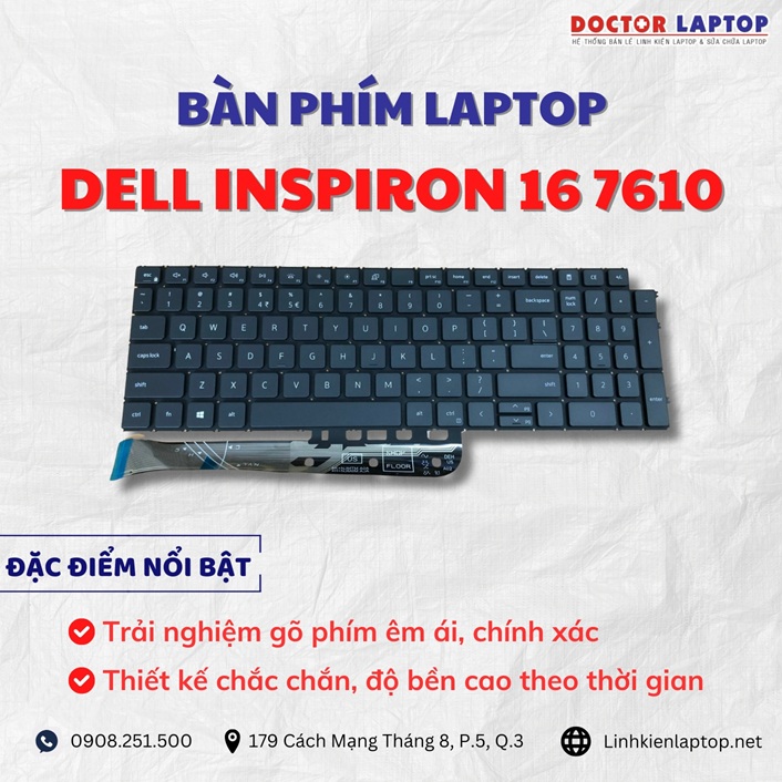 Cung cap thay ban phim laptop Dell Inspiron 16 7610 chinh hang gia tot nhat