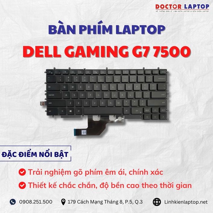 Cung cap thay ban phim laptop Dell Gaming G7 7500 chinh hang gia tot nhat