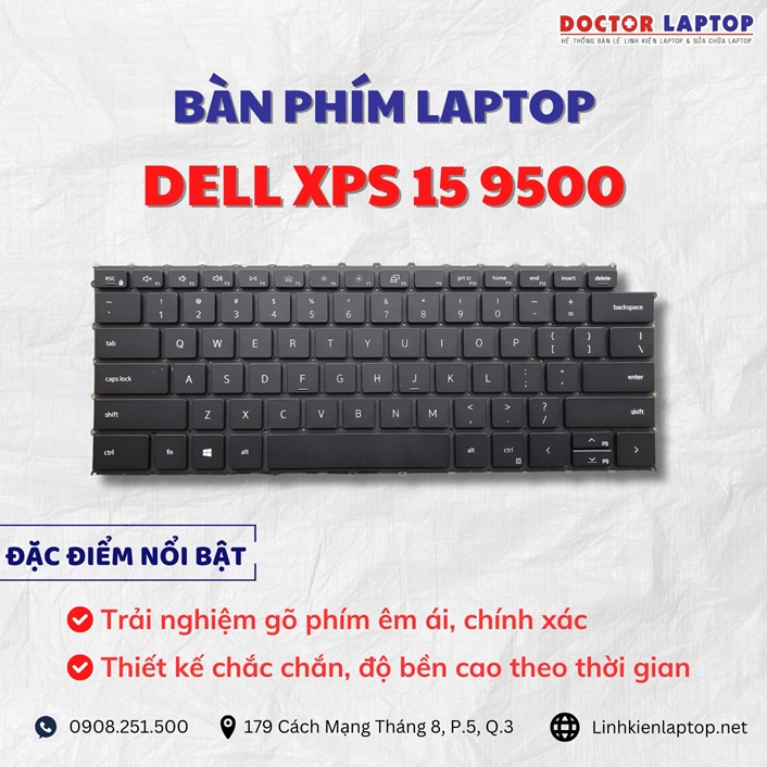 Cung cap thay ban phim laptop Dell XPS 15 9500 chinh hang gia tot nhat