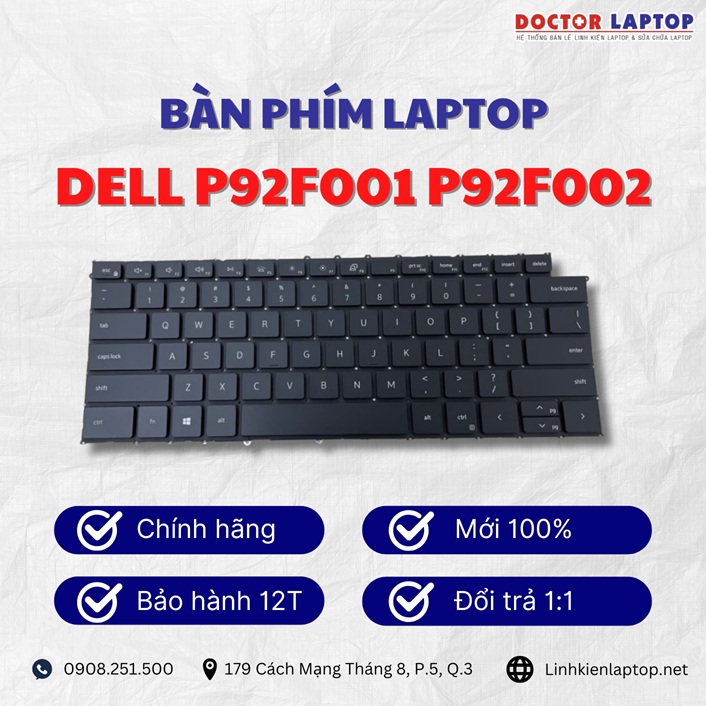 Gioi thieu ve ban phim laptop Dell P92F001 P92F002