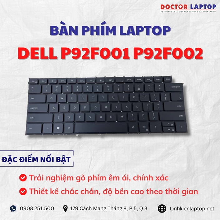 Cung cap thay ban phim laptop Dell P92F001 P92F002 chinh hang gia tot nhat