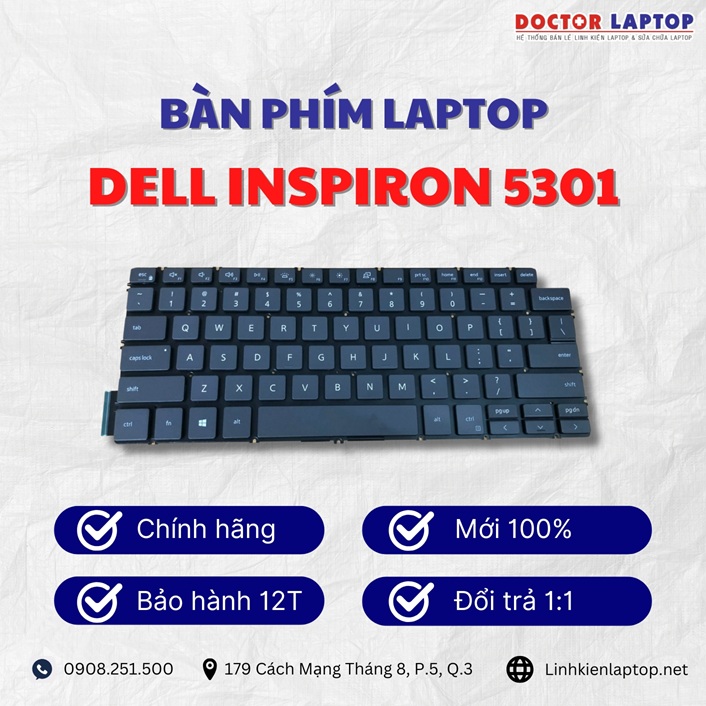 Gioi thieu ve ban phim laptop Dell Inspiron 5301