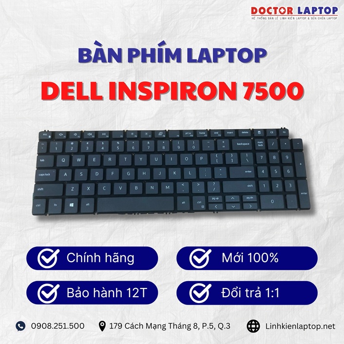 Gioi thieu ve ban phim laptop Dell Inspiron 7500