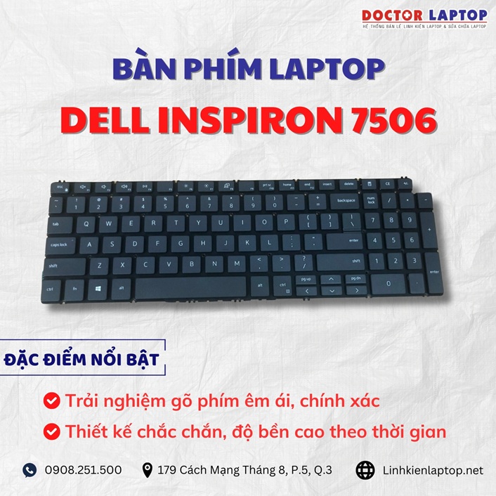 Cung cap thay ban phim laptop Dell Inspiron 7506 chinh hang gia tot nhat