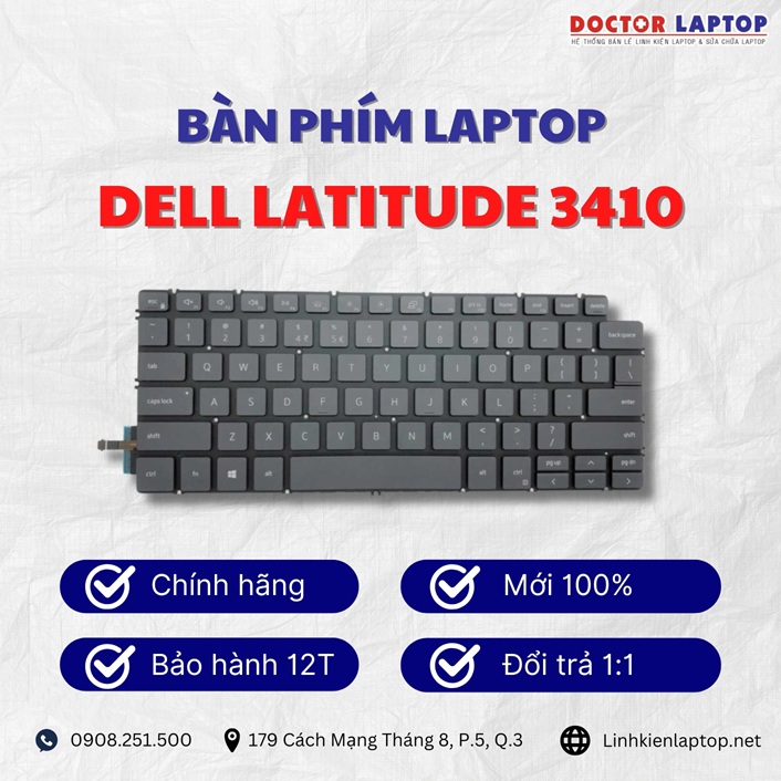 Gioi thieu ve ban phim laptop Dell Latitude 3410