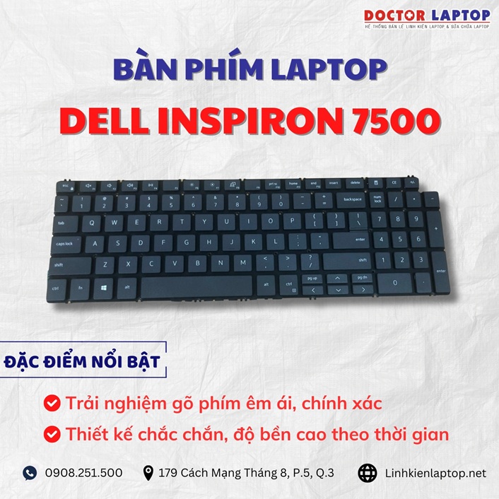 Cung cap thay ban phim laptop Dell Inspiron 7500 chinh hang gia tot nhat