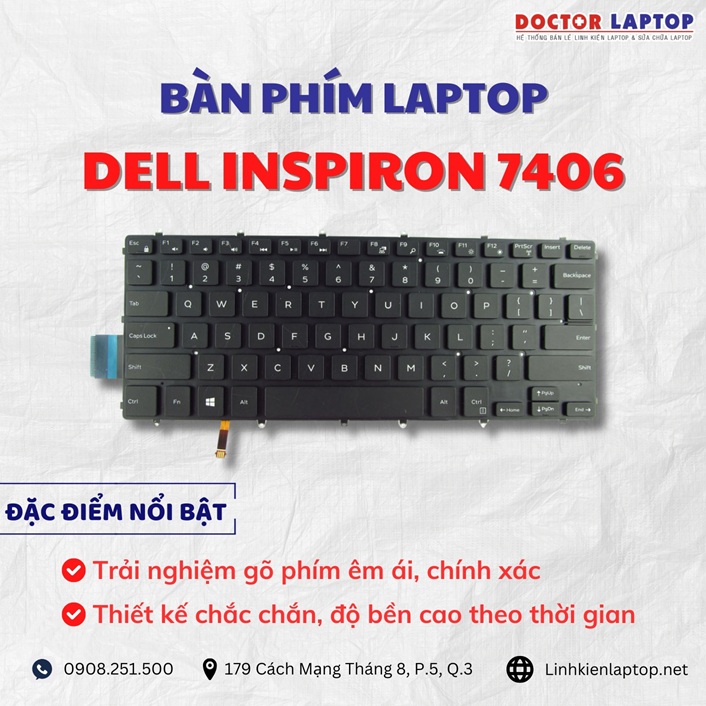 Cung cap thay ban phim laptop Dell Inspiron 7406 chinh hang gia tot nhat