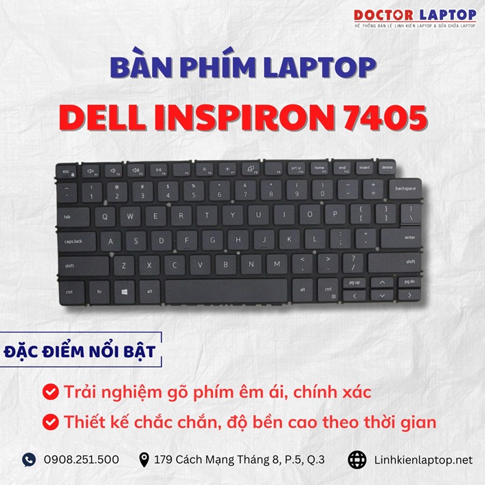 Cung cap thay ban phim laptop Dell Inspiron 7405 chinh hang gia tot nhat