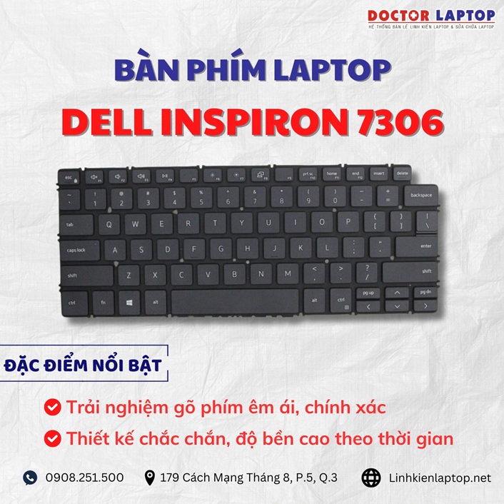 Cung cap thay ban phim laptop Dell Inspiron 7306 chinh hang gia tot nhat