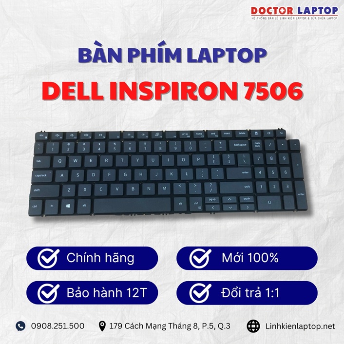 Gioi thieu ve ban phim laptop Dell Inspiron 7506