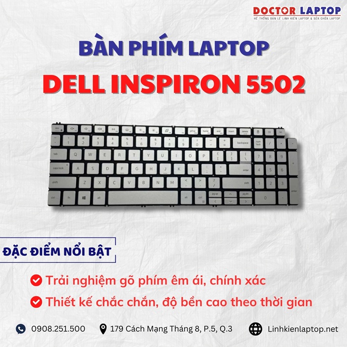 Cung cap thay ban phim laptop Dell Inspiron 5502 chinh hang gia tot nhat