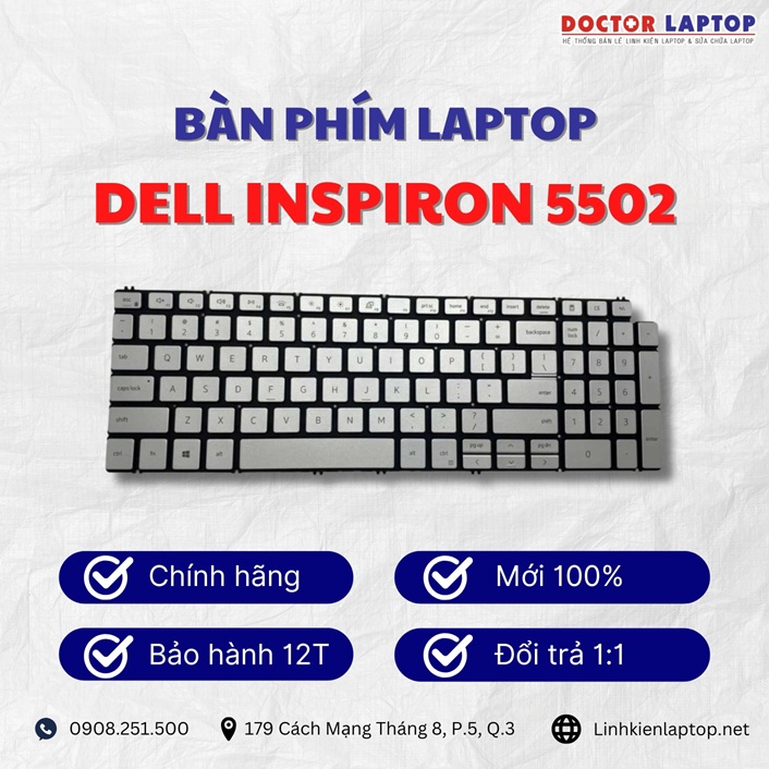 Gioi thieu ve ban phim laptop Dell Inspiron 5502